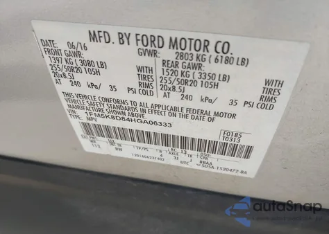 2017 Ford Explorer Xlt from USA, damaged, VIN 1FM5K8D84HGA06333